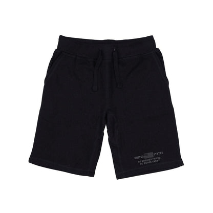 RAPDOM TS6 Fleece Gym Shorts USA Flag No Greater Friend-Black-Small-