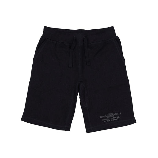 RAPDOM TS6 Fleece Gym Shorts USA Flag No Greater Friend-Black-Small-