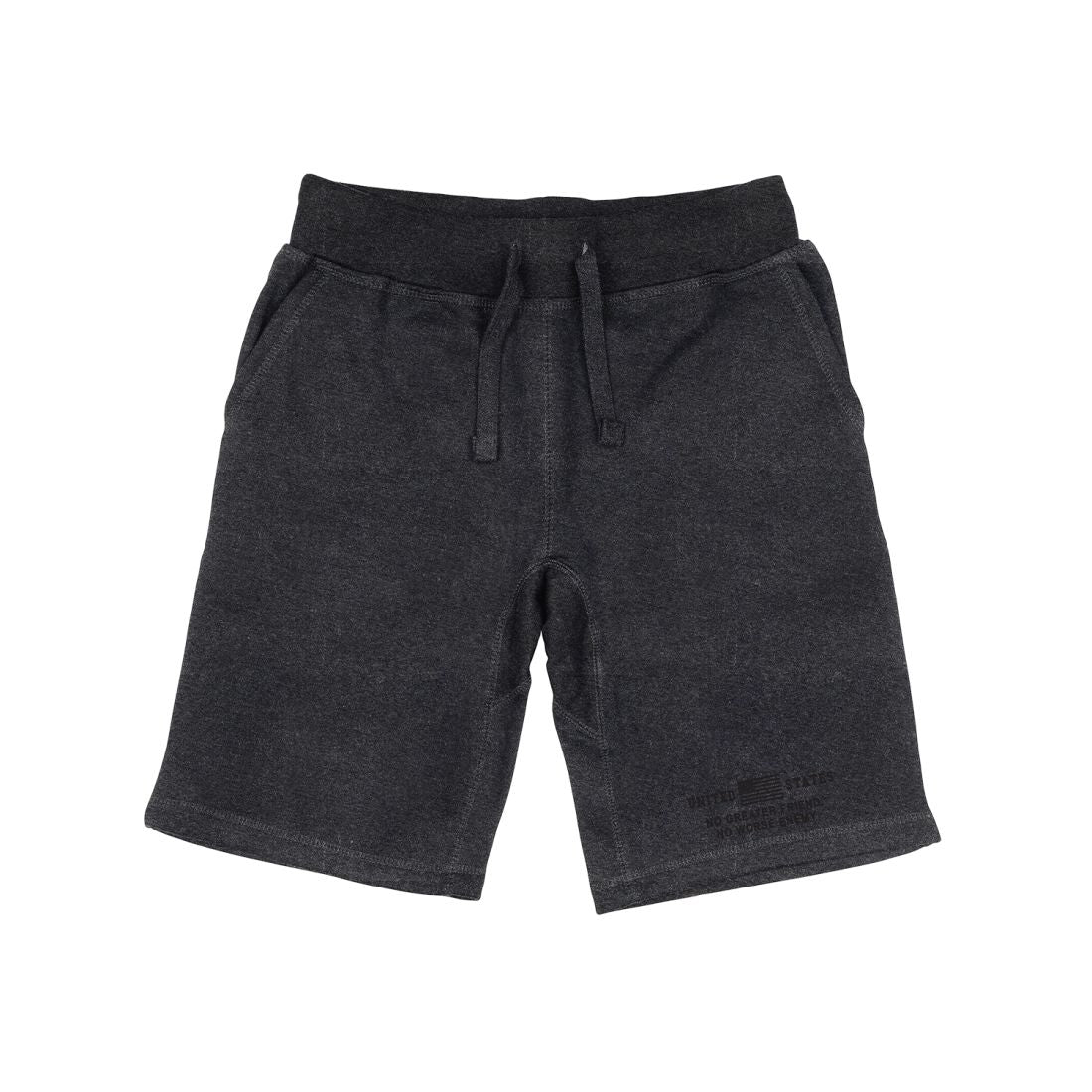RAPDOM TS6 Fleece Gym Shorts USA Flag No Greater Friend-Heather Charcoal-Small-