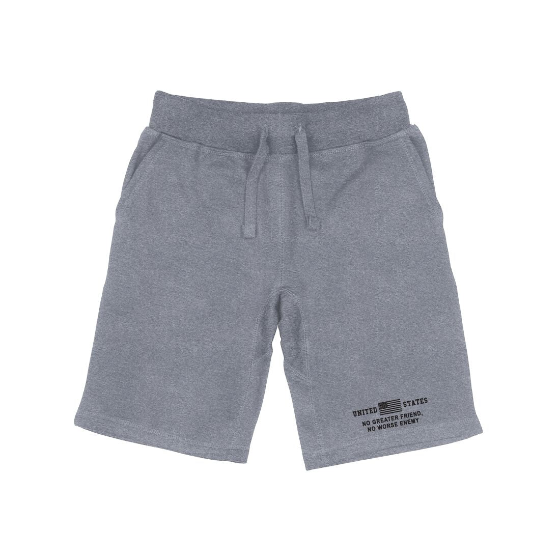 RAPDOM TS6 Fleece Gym Shorts USA Flag No Greater Friend-Heather Grey-Small-