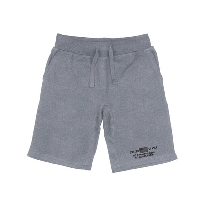 RAPDOM TS6 Fleece Gym Shorts USA Flag No Greater Friend-Heather Grey-Small-