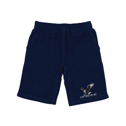 RAPDOM TS6 Fleece Gym Shorts Patriotic Eagle Live Free or Die-Navy-Small-