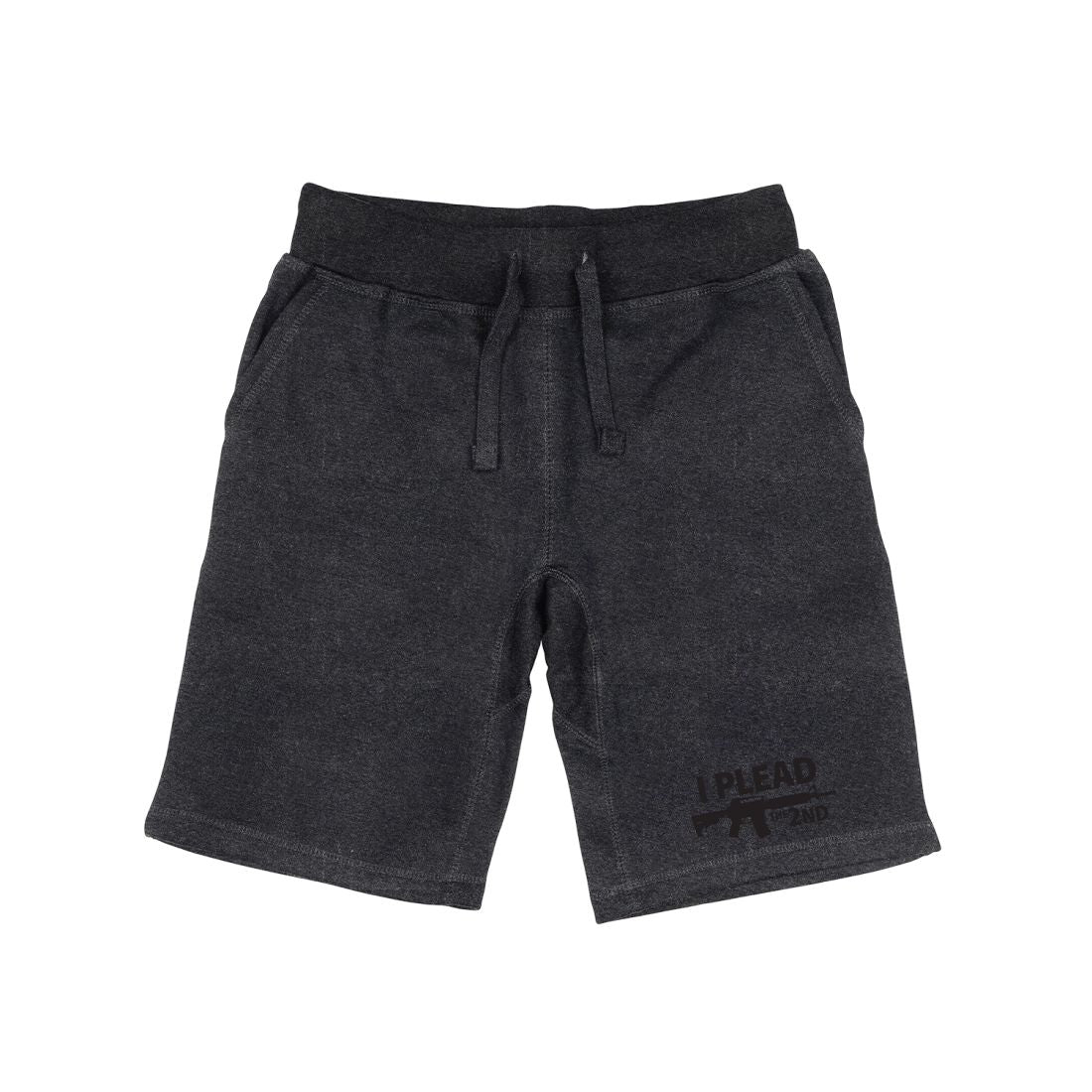 RAPDOM TS6 Fleece Gym Shorts I Plead the 2nd Amendment-Heather Charcoal-Small-