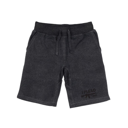 RAPDOM TS6 Fleece Gym Shorts I Plead the 2nd Amendment-Heather Charcoal-Small-