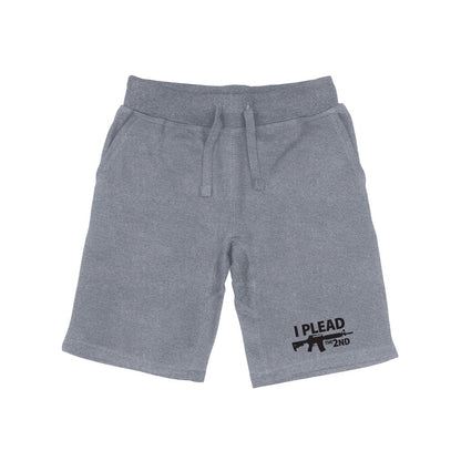 RAPDOM TS6 Fleece Gym Shorts I Plead the 2nd Amendment-Heather Grey-Small-