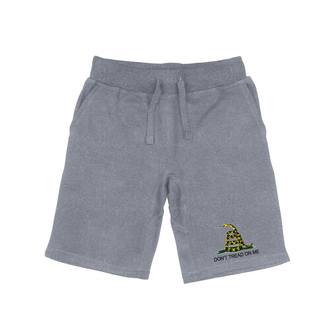 RAPDOM TS6 Fleece Gym Shorts Gadsden Flag Snake Don't Tread on Me-Heather Grey-Small-