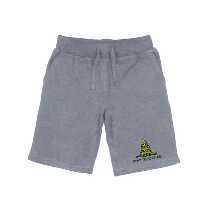 RAPDOM TS6 Fleece Gym Shorts Gadsden Flag Snake Don't Tread on Me-Heather Grey-Small-