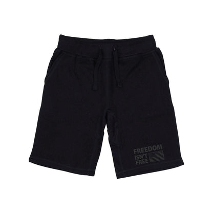 RAPDOM TS6 Fleece Gym Shorts USA Flag Freedom Isn't Free-Black-Small-