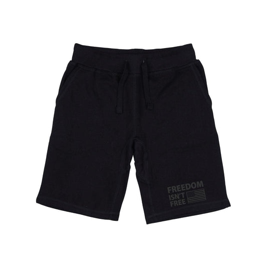 RAPDOM TS6 Fleece Gym Shorts USA Flag Freedom Isn't Free-Black-Small-