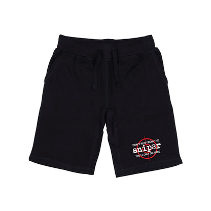 RAPDOM TS6 Fleece Gym Shorts Military Sniper Scope-Black-Small-