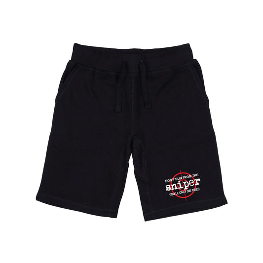RAPDOM TS6 Fleece Gym Shorts Military Sniper Scope-Black-Small-