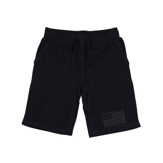 RAPDOM TS6 Fleece Gym Shorts Patriotic Tonal USA Flag-Black-Small-