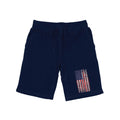 RAPDOM TS6 Fleece Gym Shorts Distressed Patriotic Vertical USA Flag-Navy-Small-