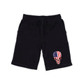 RAPDOM TS6 Fleece Gym Shorts Patriotic Skull USA Flag-Black-Small-