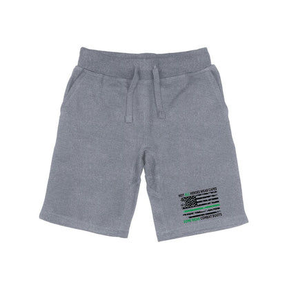 RAPDOM TS6 Fleece Gym Shorts TGL Thin Green Line USA Flag Not All Heroes Capes-Heather Grey-Small-