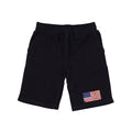 RAPDOM TS6 Fleece Gym Shorts Vintage Patriotic USA Flag-Black-Small-