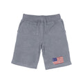 RAPDOM TS6 Fleece Gym Shorts Vintage Patriotic USA Flag-Heather Grey-Small-