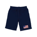 RAPDOM TS6 Fleece Gym Shorts Vintage Patriotic USA Flag-Navy-Small-