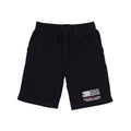 RAPDOM TS6 Fleece Gym Shorts Dual USA Flag TRL TBL Thin Red and Blue Line-Black-Small-