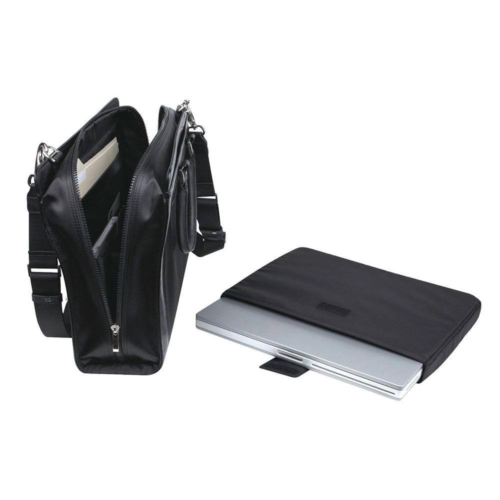 Laptop Notebook Bag Brief Case Expandable Leather Trim to Fit 14inch Computer-