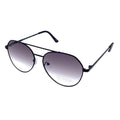 Empire Cove Gradient Aviator Sunglasses Mirrored Lens Metal Frame UV Protection-Black/Smoke-