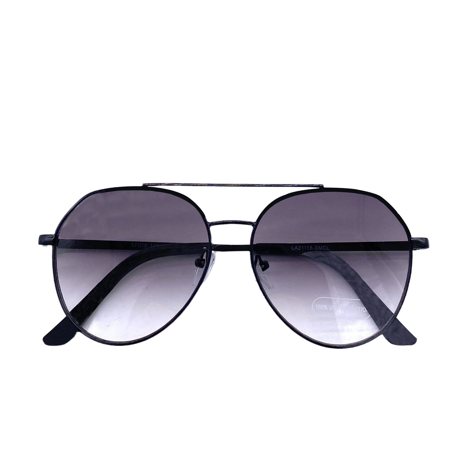 Empire Cove Gradient Aviator Sunglasses Mirrored Lens Metal Frame UV Protection-Black/Smoke-