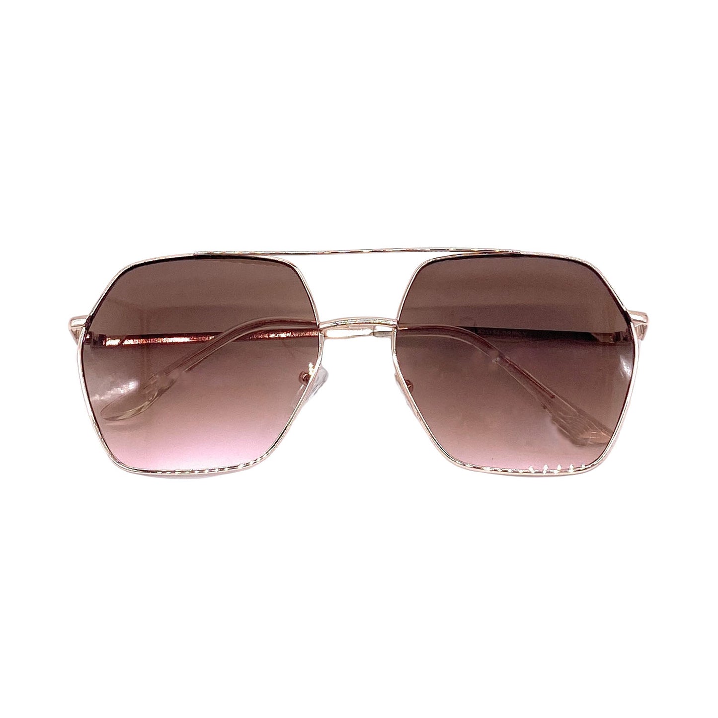 Empire Cove Polygon Sunglasses Metal Frame Classic Gradient Shades UV Protection-Gold/Smoke-