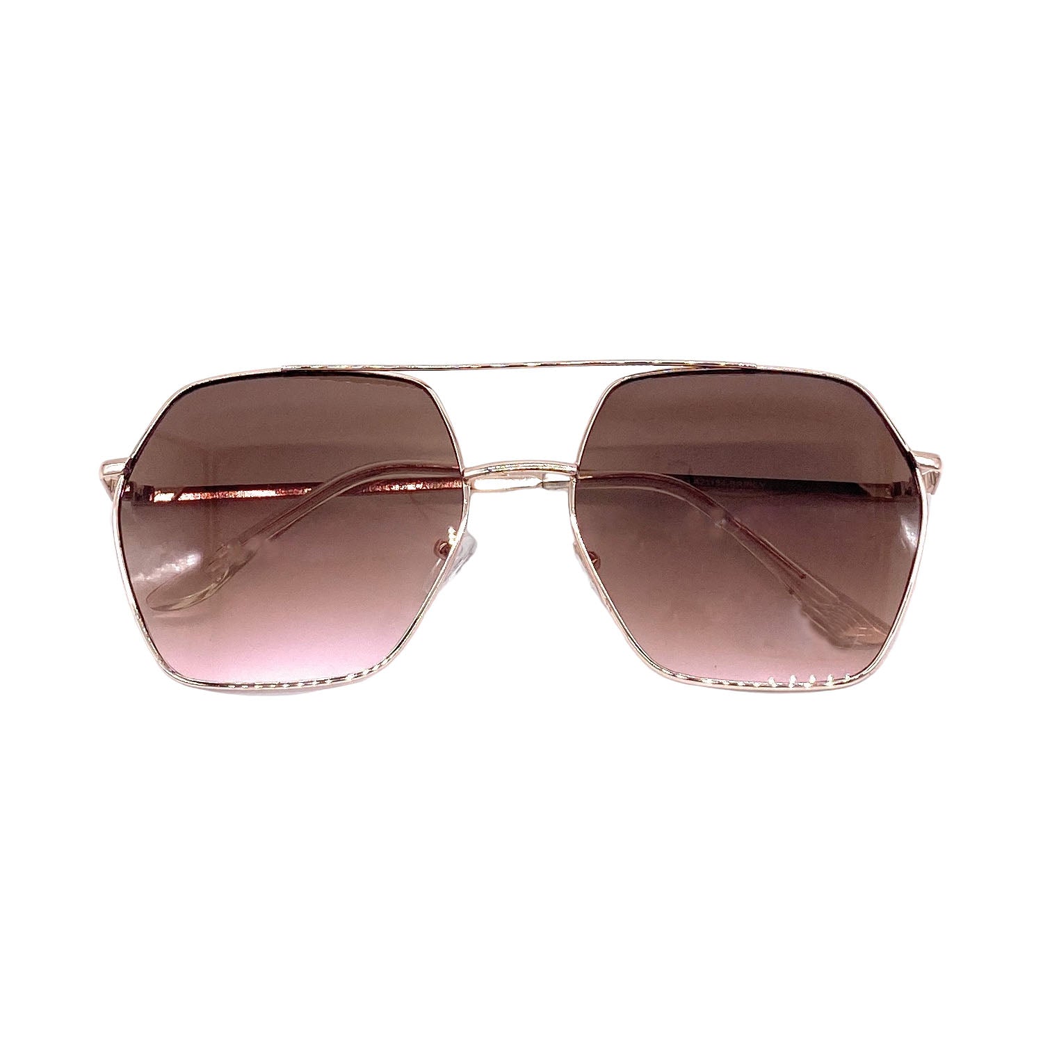 Empire Cove Polygon Sunglasses Metal Frame Classic Gradient Shades UV Protection-Gold/Smoke-