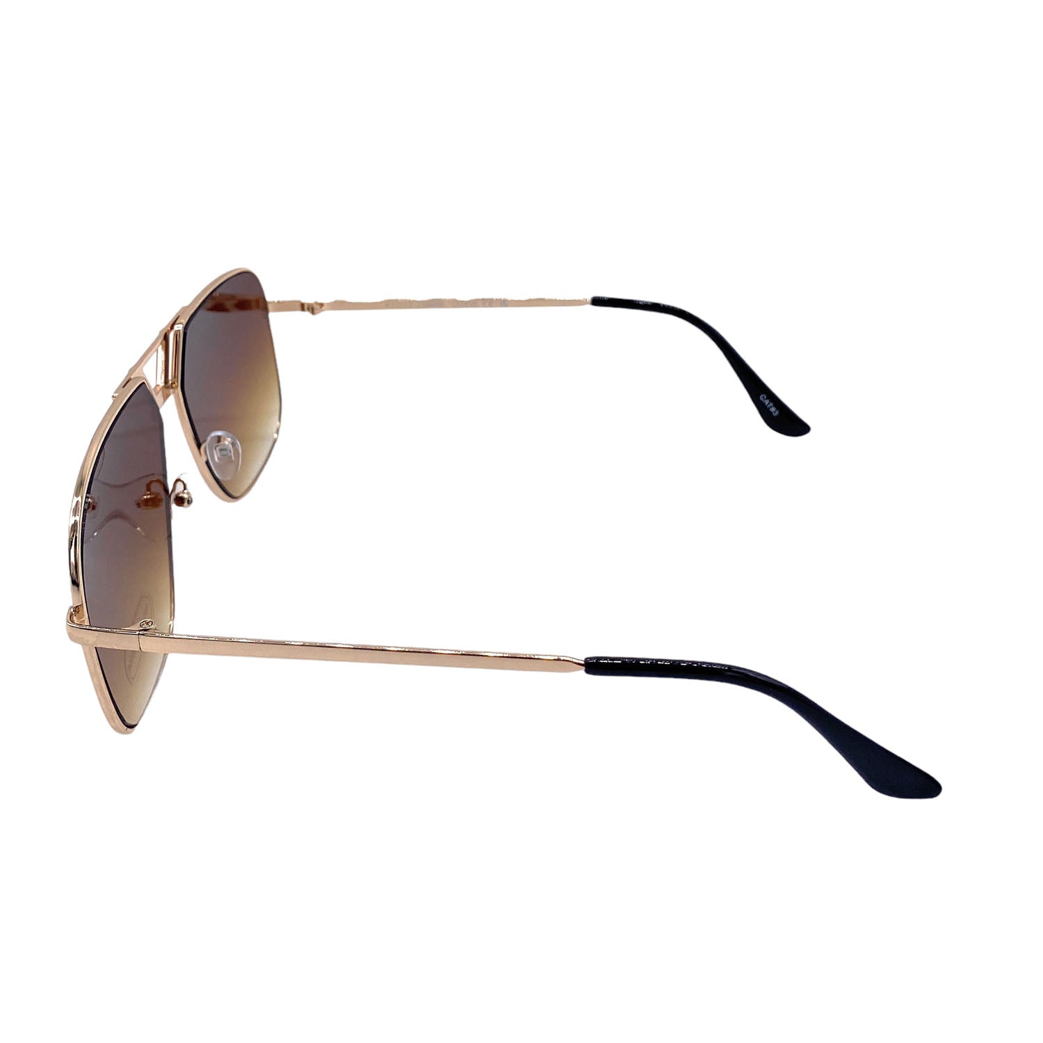 Empire Cove Oversized Aviator Sunglasses Stylish Metal Frame Gradient Shades-Gold/Brown-
