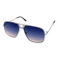 Empire Cove Oversized Aviator Sunglasses Stylish Metal Frame Gradient Shades-Silver/Black-