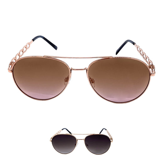 Empire Cove Classic Gradient Aviator Sunglasses Metal Frame Trendy UV Protection-Gold/Brown-