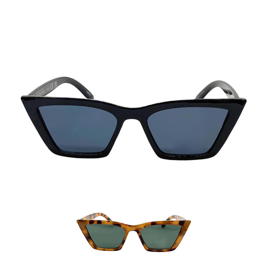 Empire Cove Square Cat Eye Sunglasses Trendy Retro Sunnies Shades UV Protection-Black-