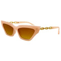 Empire Cove Retro Vintage Cat Eye Sunglasses Trendy Stylish Shades UV Protection-Pink/Brown-