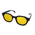Empire Cove Round Polygon Sunglasses Retro Classic Vintage Shades Sunnies Driving-Black/Yellow-