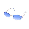 Empire Cove Rimless Sunglasses Gradient Rectangle Shades Frameless Retro Trendy-Blue-