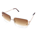 Empire Cove Rimless Sunglasses Gradient Square Retro Frameless UV Protection-Brown-