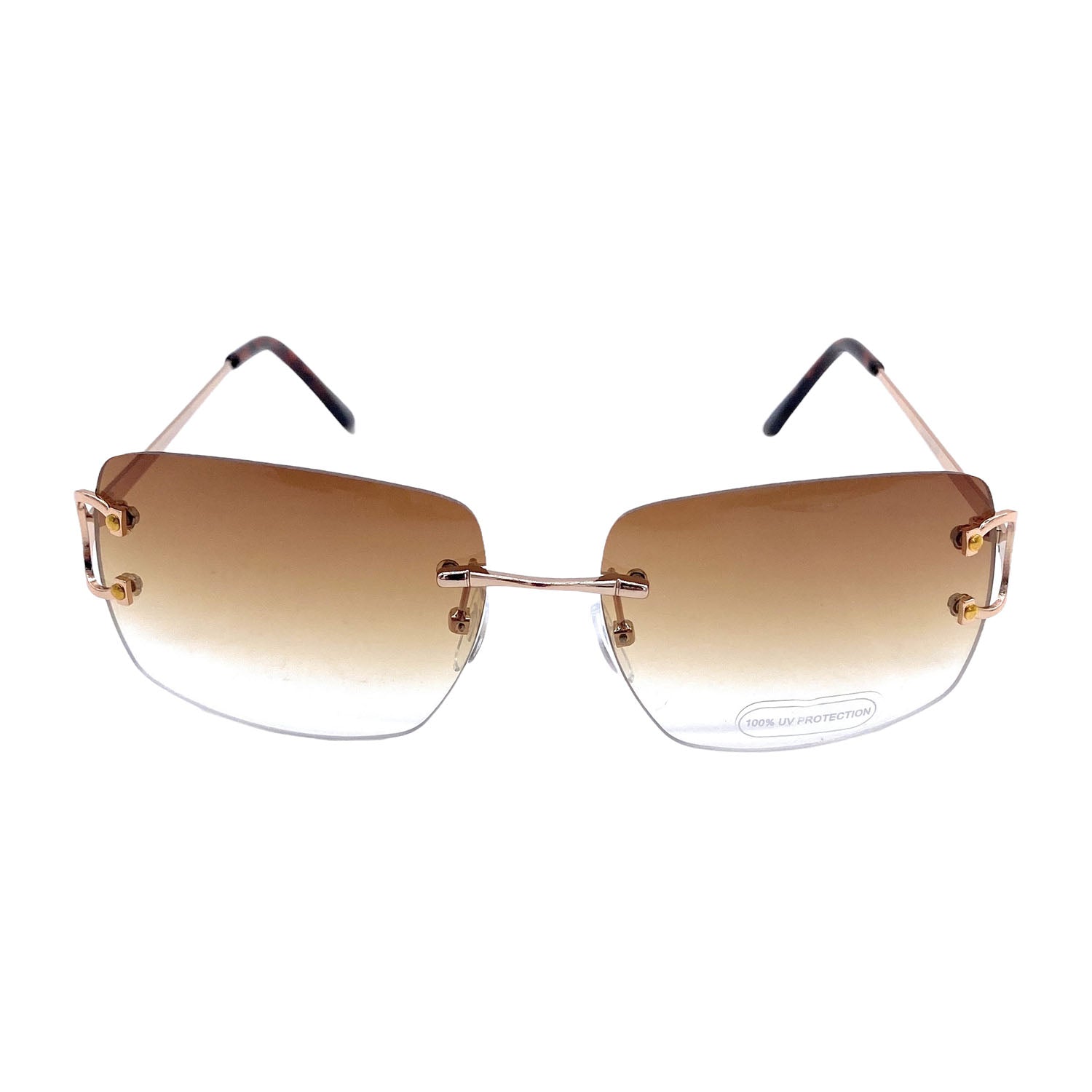 Empire Cove Rimless Sunglasses Gradient Square Retro Frameless UV Protection-Blue-