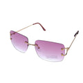 Empire Cove Rimless Sunglasses Gradient Square Retro Frameless UV Protection-Purple-