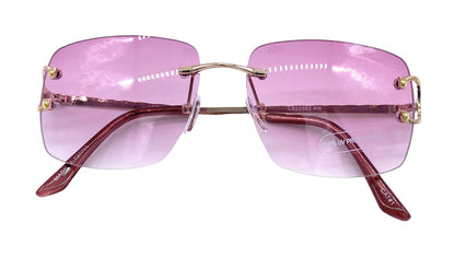 Empire Cove Rimless Sunglasses Gradient Square Retro Frameless UV Protection-Blue-