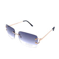 Empire Cove Rimless Sunglasses Gradient Square Retro Frameless UV Protection-Smoke-