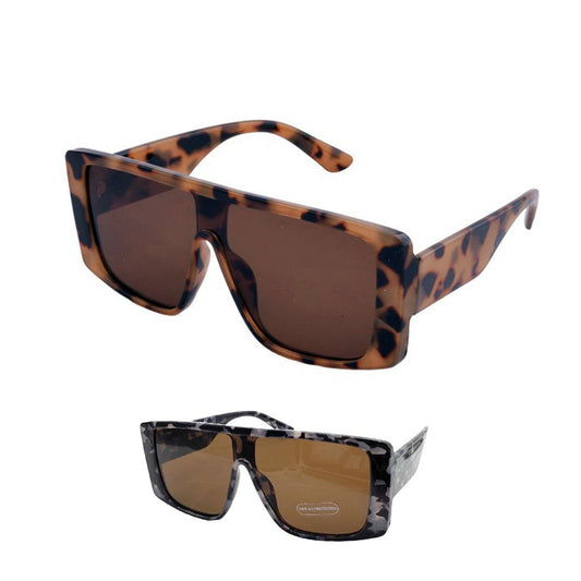 Empire Cove Sunglasses Oversized Square Designer Style Trendy Retro Sunnies Shades-Tortoise-