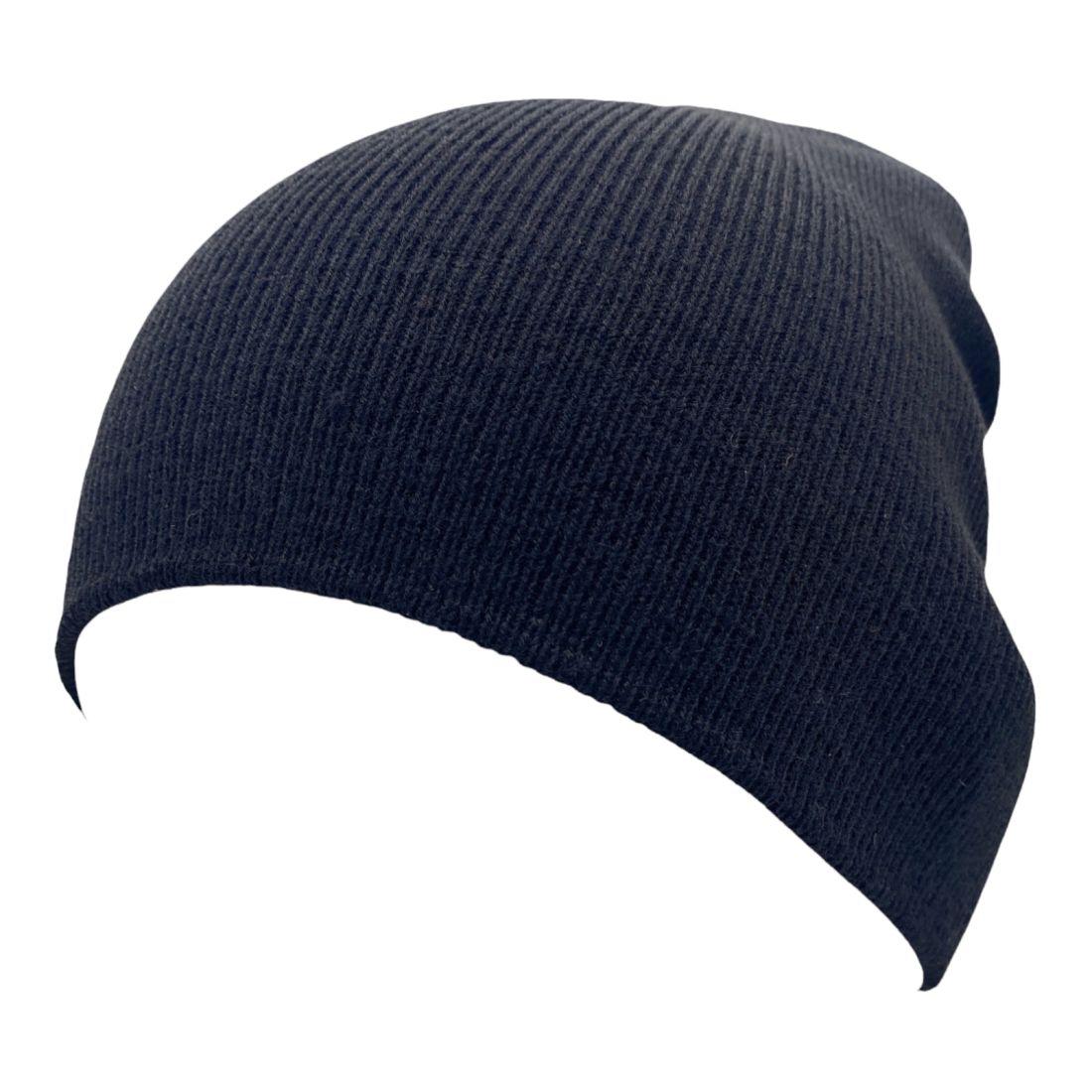 Empire Cove Knit Uncuffed Beanie Hat Cap Warm Winter Men Women Short Toboggan-Black-