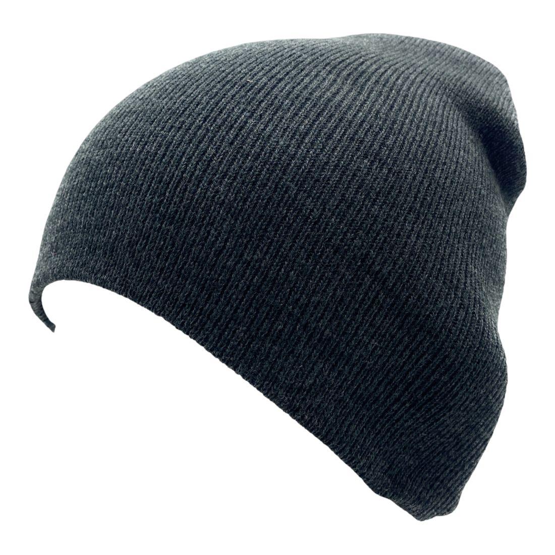 Empire Cove Knit Uncuffed Beanie Hat Cap Warm Winter Men Women Short Toboggan-Black-