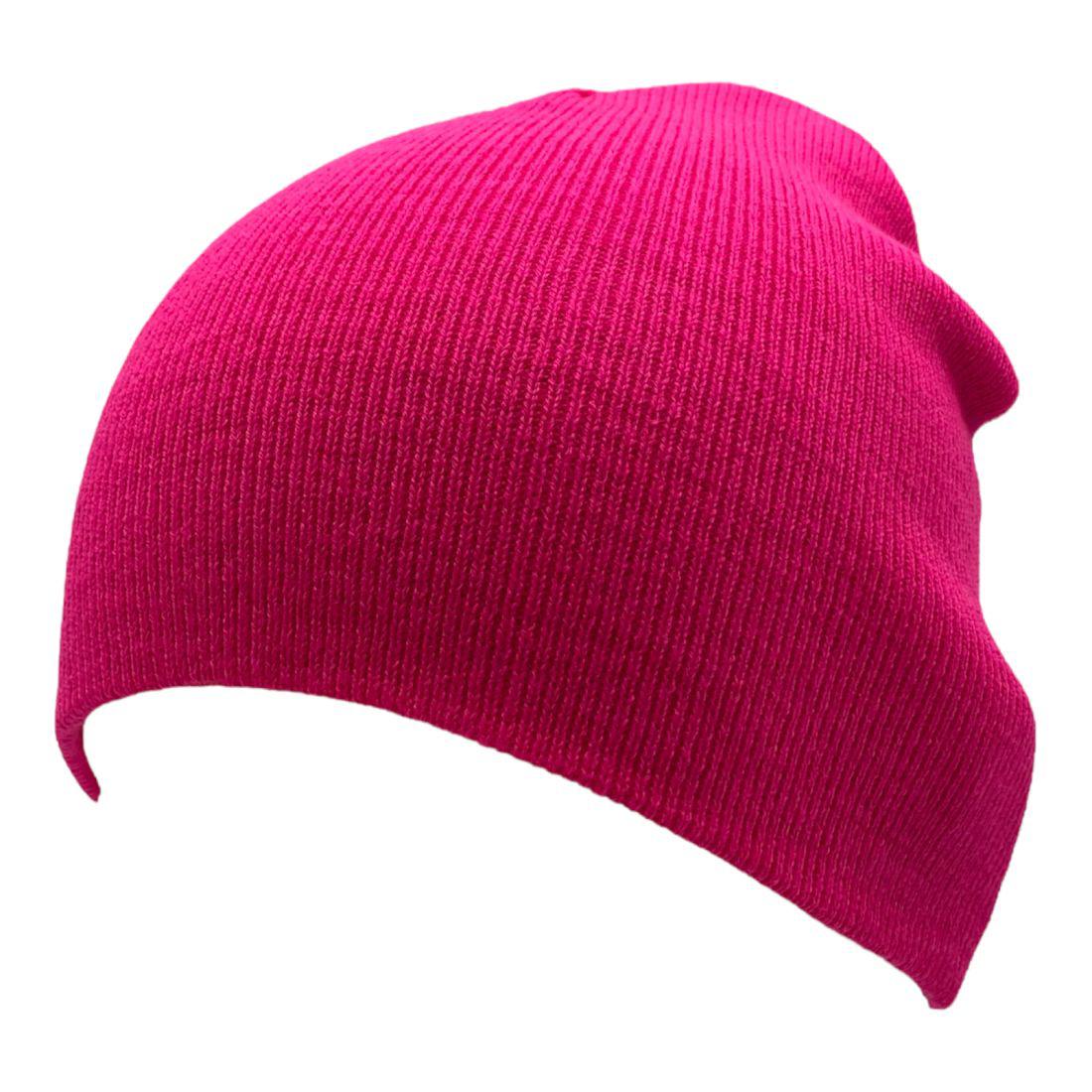 Empire Cove Knit Uncuffed Beanie Hat Cap Warm Winter Men Women Short Toboggan-Black-