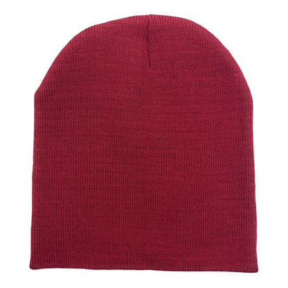Empire Cove Knit Uncuffed Beanie Hat Cap Warm Winter Men Women Short Toboggan-Maroon-
