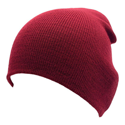 Empire Cove Knit Uncuffed Beanie Hat Cap Warm Winter Men Women Short Toboggan-Black-