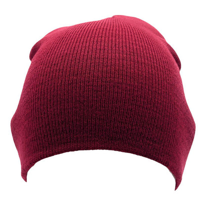 Empire Cove Knit Uncuffed Beanie Hat Cap Warm Winter Men Women Short Toboggan-Black-