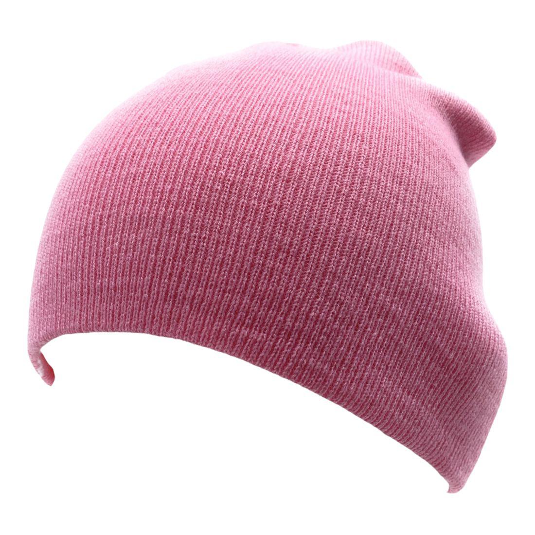 Empire Cove Knit Uncuffed Beanie Hat Cap Warm Winter Men Women Short Toboggan-Black-