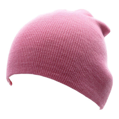 Empire Cove Knit Uncuffed Beanie Hat Cap Warm Winter Men Women Short Toboggan-Black-