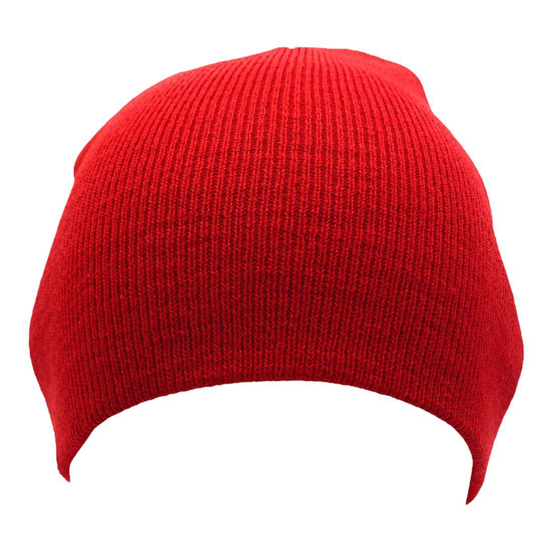 Empire Cove Knit Uncuffed Beanie Hat Cap Warm Winter Men Women Short Toboggan-Black-